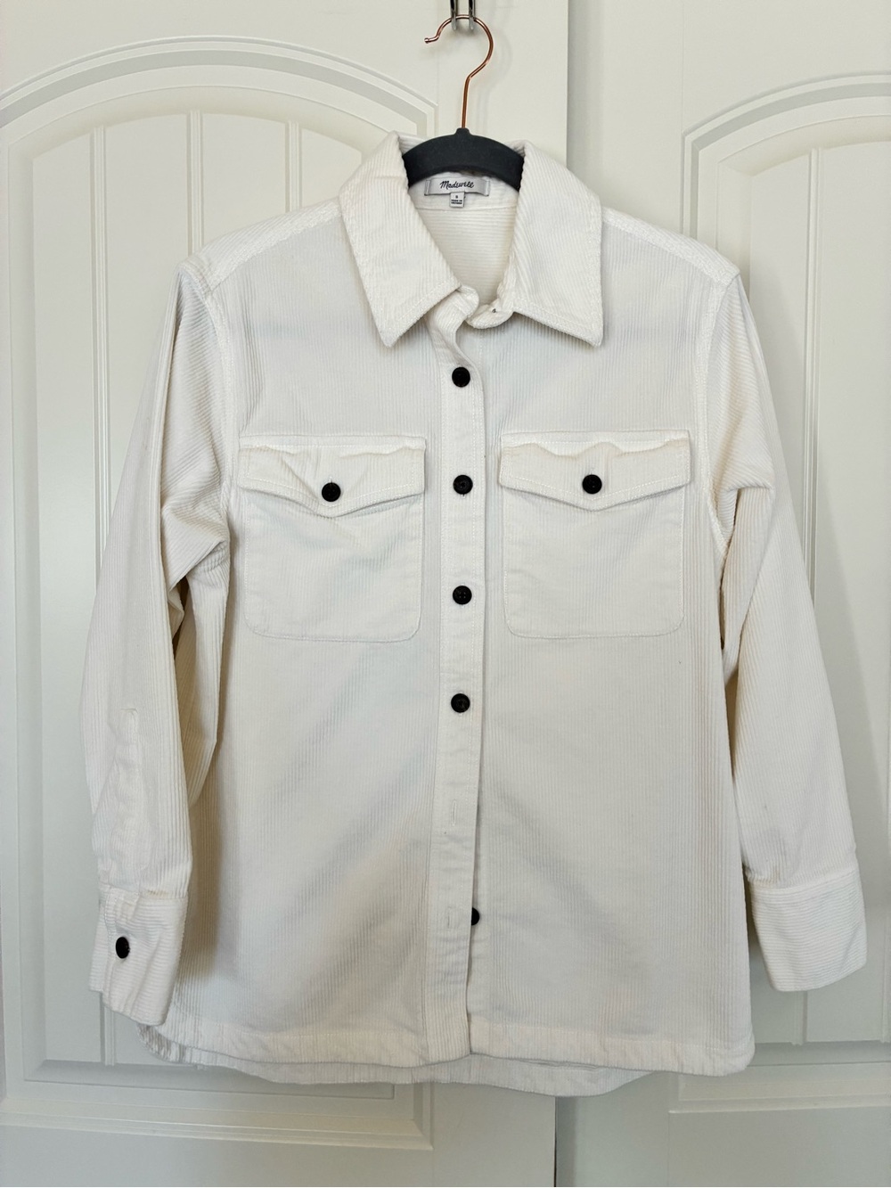 Madewell Corduroy Relaxed Shirt-Jacket Winter White Size S